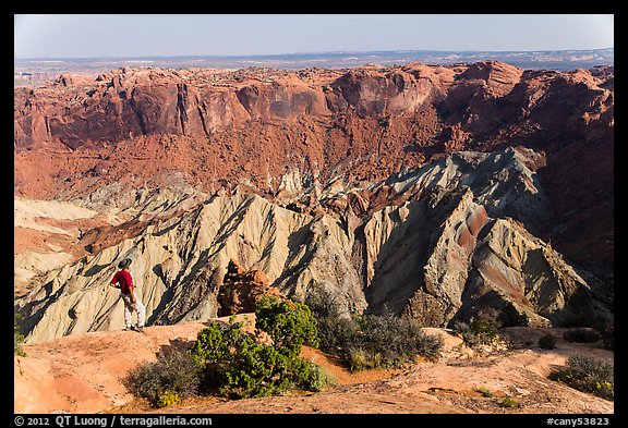 Person looking, Upheaval Dome. Canyonlands National Park (color)