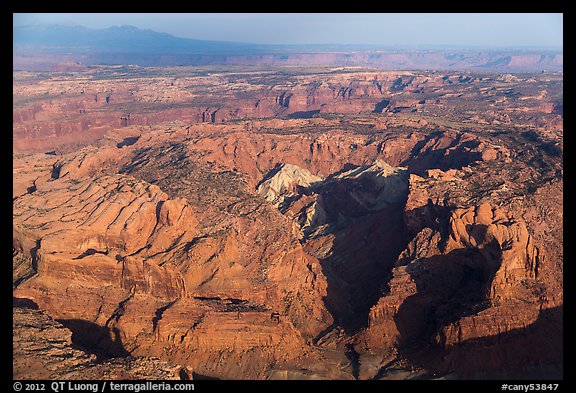 Aerial view of Upheaval Dome. Canyonlands National Park (color)