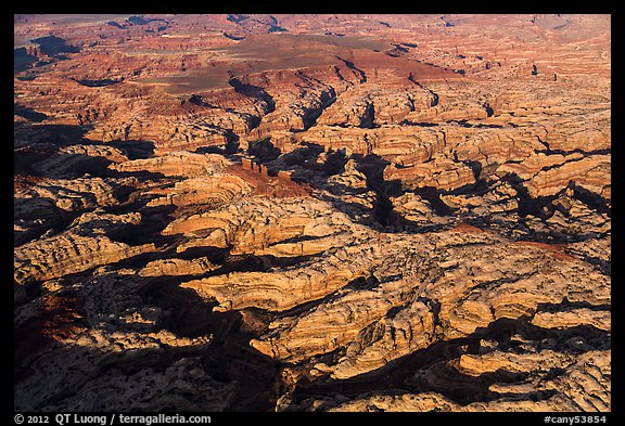 Aerial view of the Maze and Chocolate Drops. Canyonlands National Park (color)
