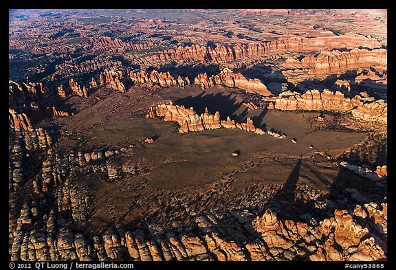 Aerial view of Chesler Park and Needles. Canyonlands National Park (color)