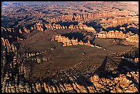 Aerial view of Chesler Park and Needles. Canyonlands National Park, Utah, USA. (color)