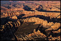 Aerial view of spires and walls, Needles District. Canyonlands National Park ( color)