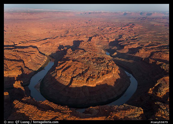 Aerial view of the Loop goosenecks. Canyonlands National Park (color)