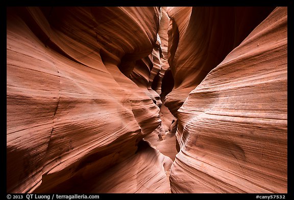 High Spur slot canyon, Orange Cliffs Unit, Glen Canyon National Recreation Area, Utah. USA (color)