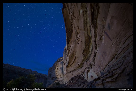 Great Gallery at night. Canyonlands National Park, Utah, USA.