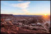 Sunrise over Jasper Canyon from Petes Mesa. Canyonlands National Park ( color)