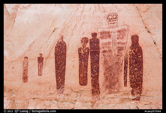 Holy Ghost panel in the Great Gallery, Horseshoe Canyon. Canyonlands National Park (color)