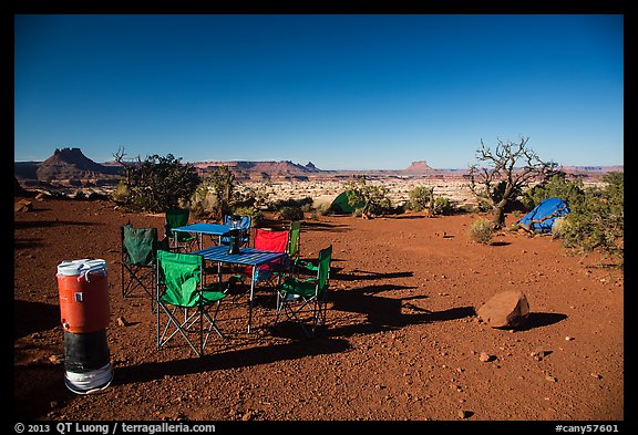 Backcountry camp chairs and tables, Standing Rocks campground. Canyonlands National Park (color)