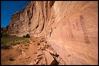 Rock art and cliff in Pictograph Fork. Canyonlands National Park ( color)