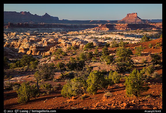 Maze seen from Chimney Rock, late afternoon. Canyonlands National Park (color)