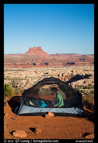 Camp overlooking the Maze. Canyonlands National Park (color)