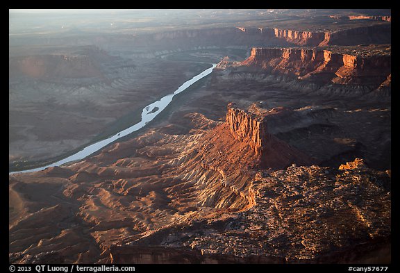 Aerial View of Cliffs and Green River. Canyonlands National Park, Utah, USA.