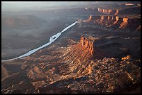 Aerial View of Cliffs and Green River. Canyonlands National Park, Utah, USA. (color)
