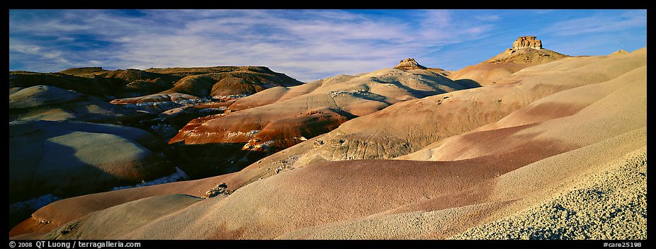 Bentonite hills landscape, Cathedral Valley. Capitol Reef National Park (color)
