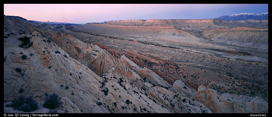 Earth crust wrinkle of  Waterpocket Fold at dusk. Capitol Reef National Park (color)