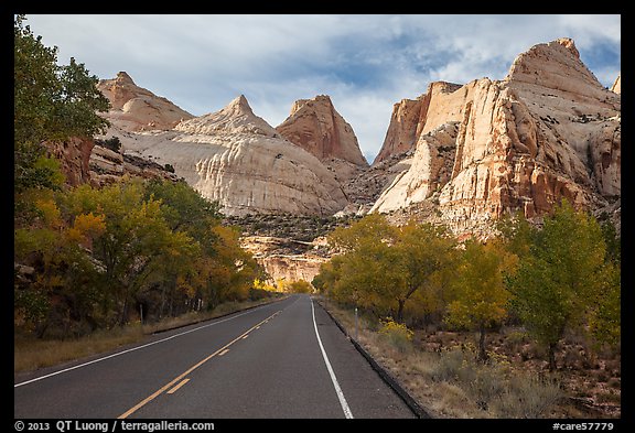 Road and domes in Fremont River Canyon. Capitol Reef National Park (color)
