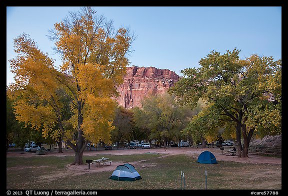 Fruita Campground at dusk. Capitol Reef National Park (color)
