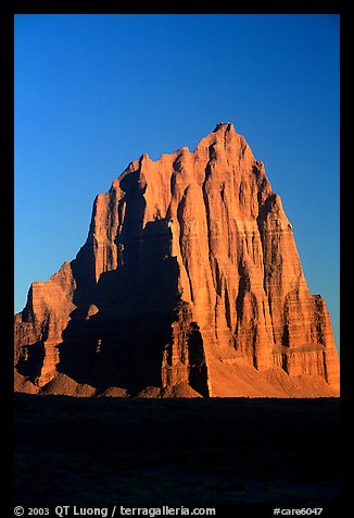 Temple of the Sun, Cathedral Valley, sunrise,. Capitol Reef National Park (color)