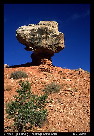 Balanced Rock in  Hartnet Draw. Capitol Reef National Park (color)