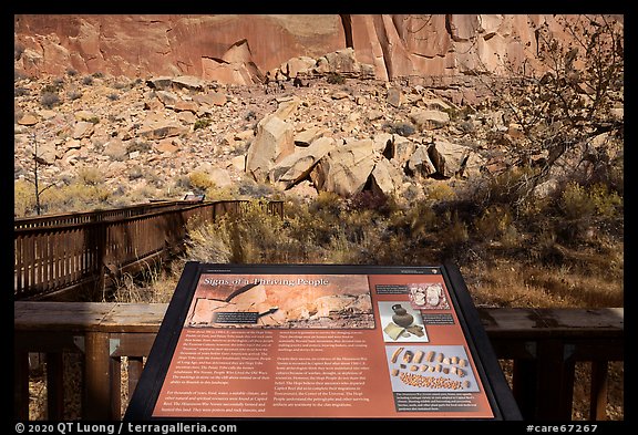 Signs of a Thriving People interpretive sign. Capitol Reef National Park, Utah, USA.