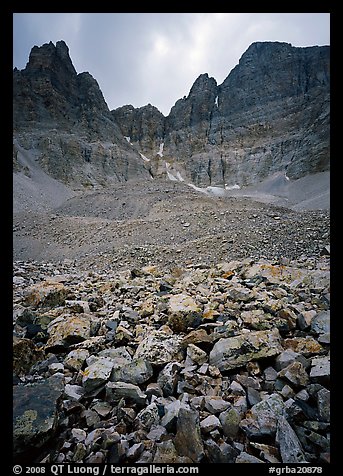 Wheeler Peak Glacier, the lowest in latitude in the US. Great Basin  National Park (color)