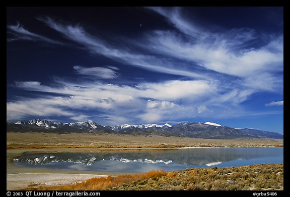 Snake Range seen from the East above a pond. Great Basin National Park, Nevada, USA.