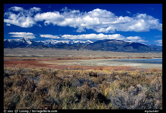 Snake Range raising above Sagebrush, seen from the East. Great Basin  National Park