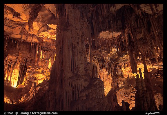 Tall columns in Lehman Cave. Great Basin National Park, Nevada, USA.