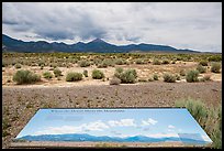 Desert meets mountains interpretive sign. Great Basin National Park, Nevada, USA.