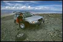 Flat tire on Mt Washington. Great Basin National Park, Nevada, USA. (color)
