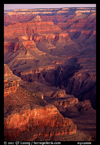 Temples at Dawn from Yvapai Point. Grand Canyon National Park, Arizona, USA.