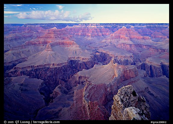 Granite Gorge seen from  South Rim, twilight. Grand Canyon National Park (color)