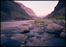 The Colorado River at Tapeats Creek,  dawn. Grand Canyon  National Park ( color)