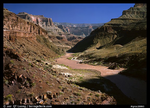 Colorado River at the bottom of the Grand Canyon. Grand Canyon  National Park (color)