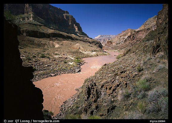 Colorado River and rock walls near Tapeats Creek. Grand Canyon  National Park (color)