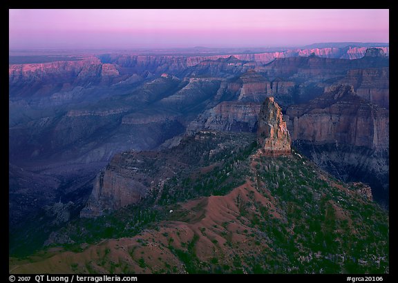 Mount Hayden from Point Imperial, sunset. Grand Canyon National Park, Arizona, USA.