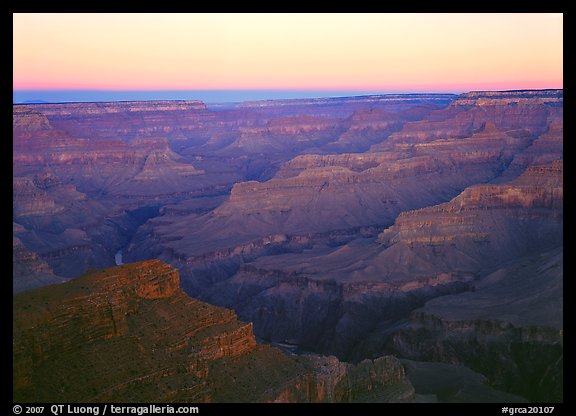 View from Point Sublime, sunset. Grand Canyon National Park, Arizona, USA.