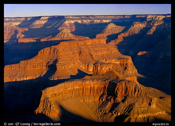 Buttes inside  canyon. Grand Canyon National Park, Arizona, USA.