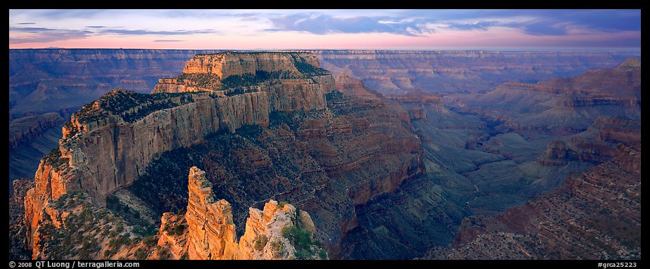 Wotan's Throne at sunrise. Grand Canyon  National Park (color)