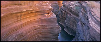 Sculptured rock in slot canyon. Grand Canyon National Park (Panoramic color)