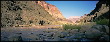 Colorado River at the confluence with Tapeats Creek. Grand Canyon  National Park (Panoramic color)