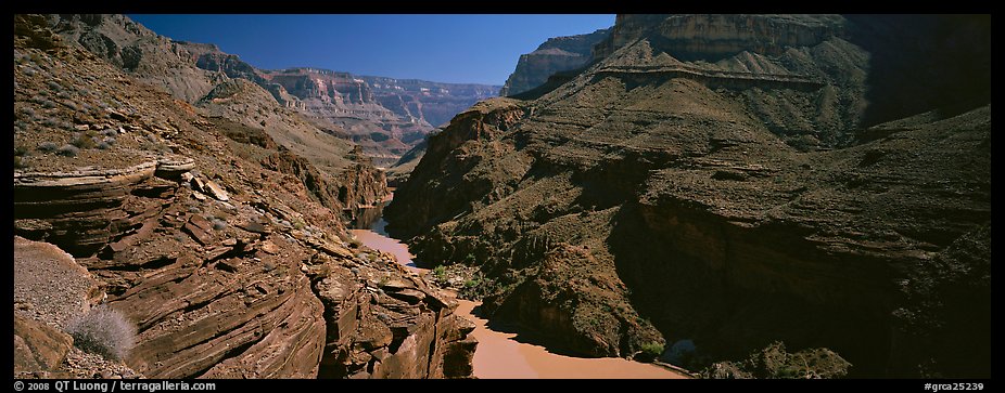 Colorado River flowing through gorge. Grand Canyon  National Park (color)