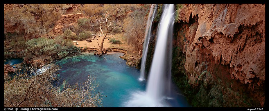 Havasu Fall and turquoise pool. Grand Canyon  National Park (color)