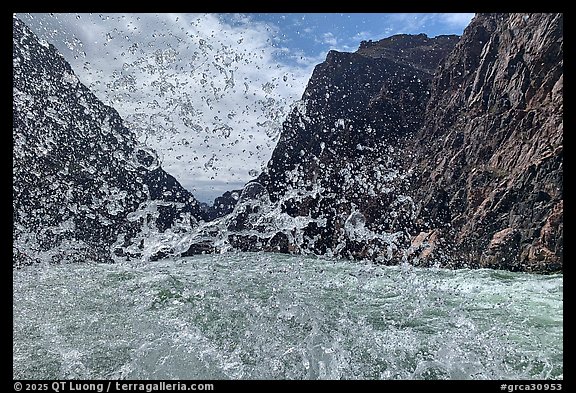 Water splash from Sockdolager Rapids. Grand Canyon National Park (color)