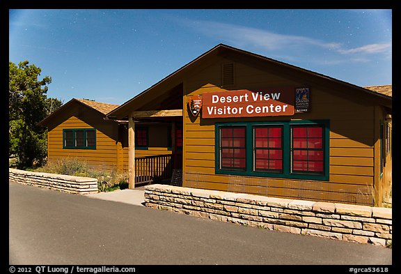 Desert View visitor center by night. Grand Canyon National Park (color)