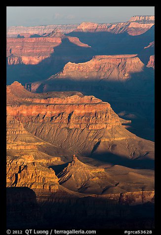 Ridges at sunrise, Moran Point. Grand Canyon National Park (color)