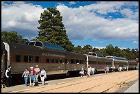 Passengers board Grand Canyon train. Grand Canyon National Park ( color)