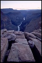 Cracks and Colorado River at Toroweap, dusk. Grand Canyon National Park ( color)