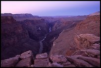 Cracked rocks and Colorado River at Toroweap, dawn. Grand Canyon National Park ( color)