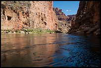 Colorado River flowing between steep cliffs in Marble Canyon. Grand Canyon National Park ( color)